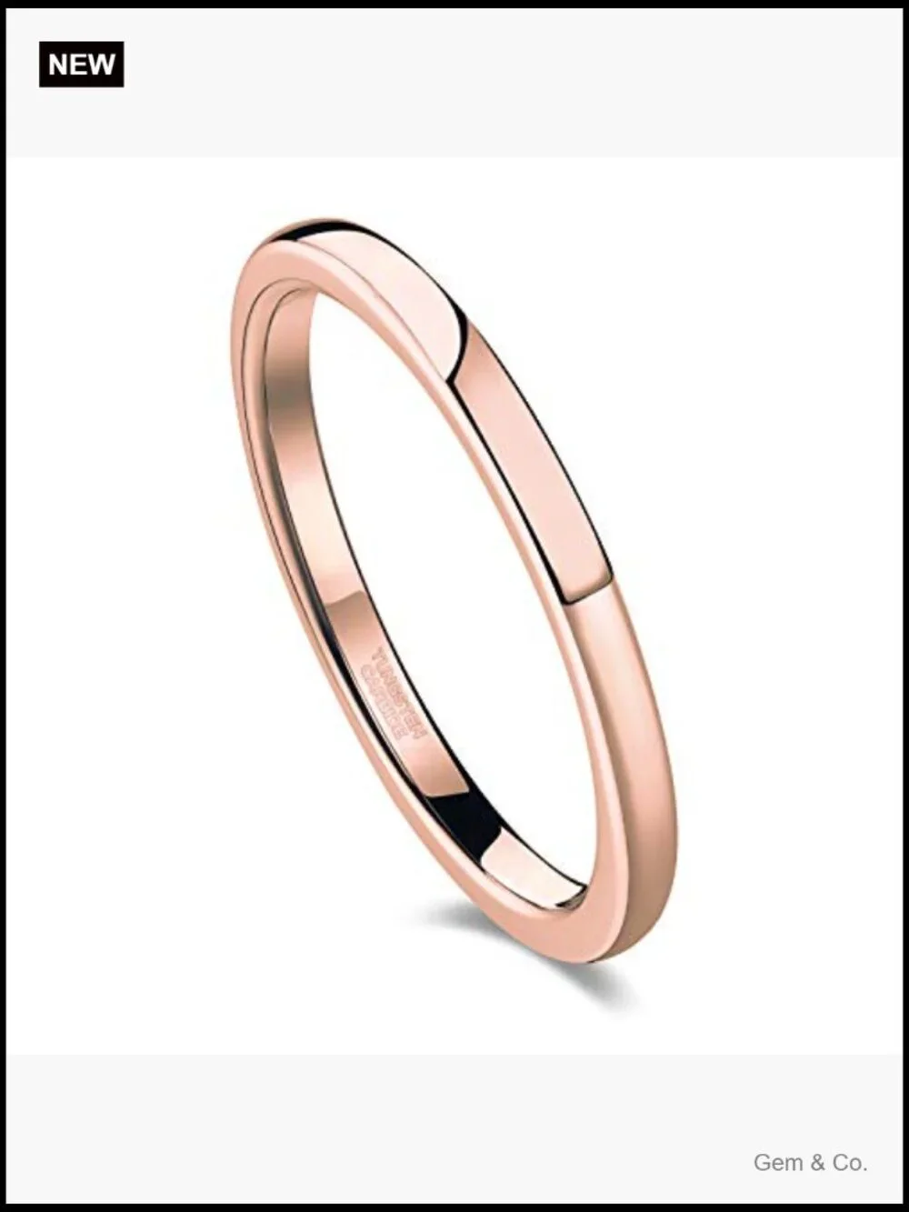 Tungsten Wedding Band Ring - High Polish Comfort Fit 4-15